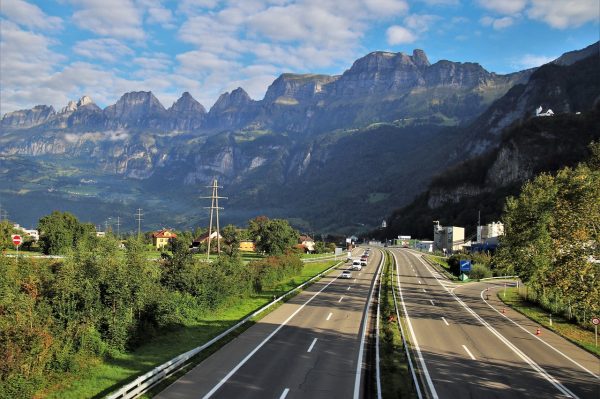 driving on the highway in Italy